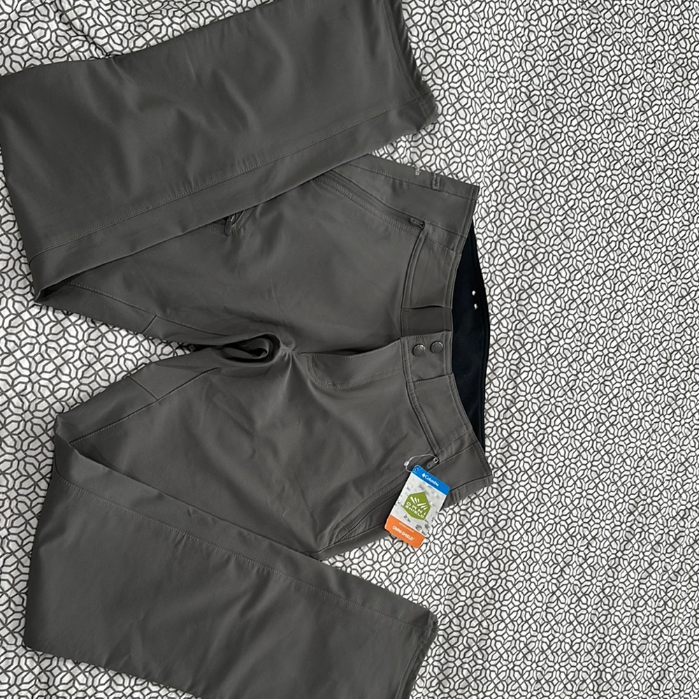 Gray Hiking Pants with Smooth Fabric and Full-Length Design